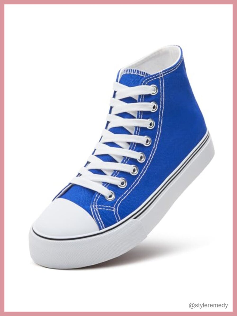 High Top Canvas Sneakers Lace-Up Casual Tennis Walking Shoes